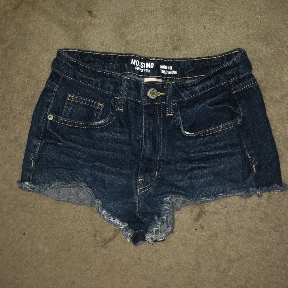 High rise denim booty shorts